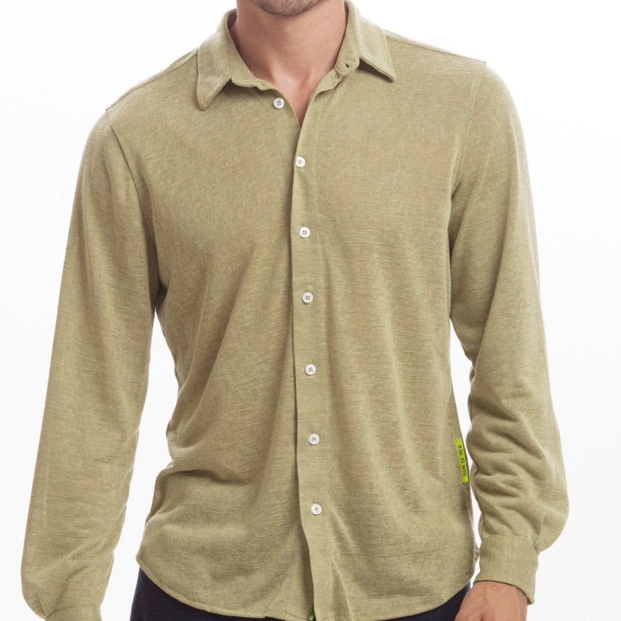 
                  
                    LA GUERITE Olive Green | Mens Linen Shirt
                  
                
