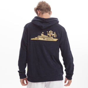 
                  
                    Ombrage - Navy Blue Yacht | Mens Towelling Hoodie
                  
                