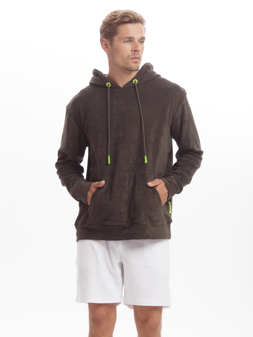 Ombrage - Military Green Yacht | Mens Towelling Hoodie