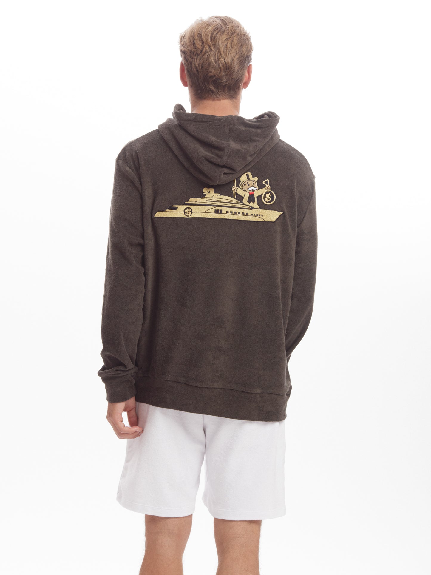 
                  
                    Ombrage - Military Green Yacht | Mens Towelling Hoodie
                  
                