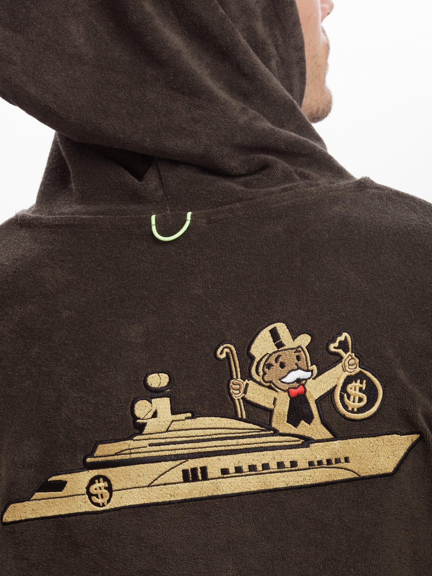 
                  
                    Ombrage - Military Green Yacht | Mens Towelling Hoodie
                  
                